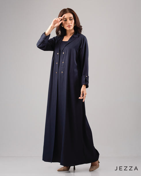 Sophisticated Lapel Collar Ankle Length Dress 56021